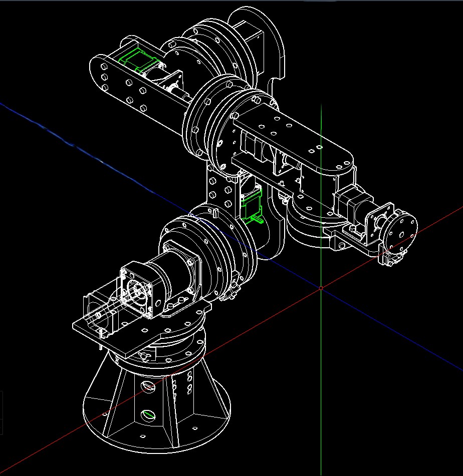 The BG6 6-axis 3D printed robotic arm assembly designed for AR2 control software