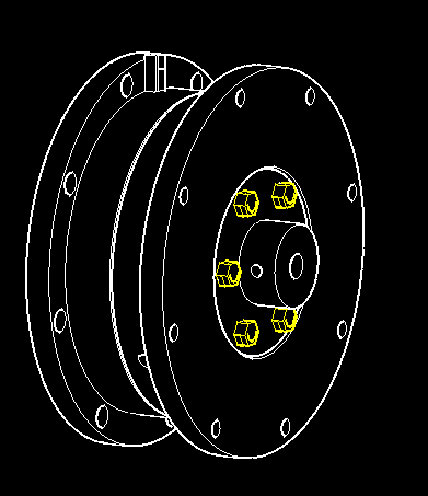 Securing the bearing cup assembly to the flange with M5 hardware